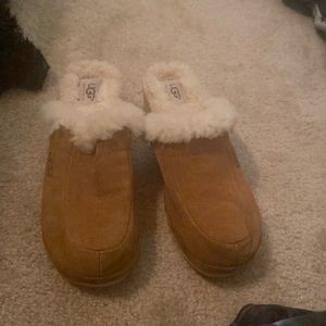 UGG Women's Tan Shearling Lined Mules
